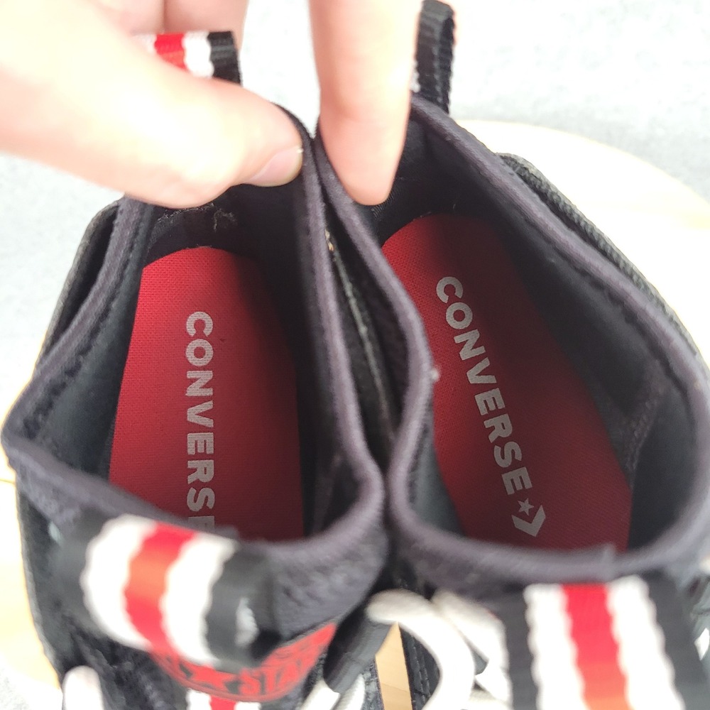 Converse All Star Ultra Sneakers Mens 6 Womens 8 Black Red 166981C Mid Top - Picture 8 of 10